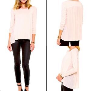 Club Monaco-Kassandra Pleated Baby Pink Blouse (Size:XS)